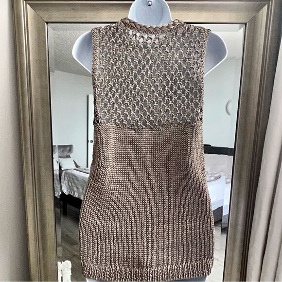 BANANA REPUBLIC Vest Top Silver Thread sleeveless Tank. Size XS - Picture 8 of 8